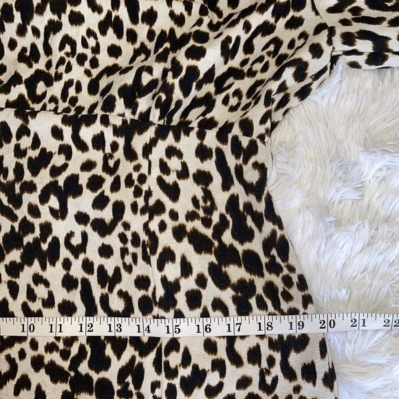 ZARA Lightweight Mini Dress Size XLARGE Animal Print Ruched Sleeve Shoulder Pads - Picture 8 of 12